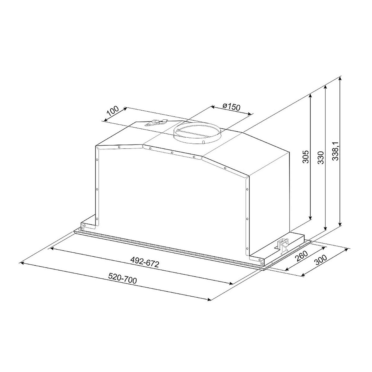 Underbyggingsvifte Smeg KICGR52X2 Integrert Rustfritt med Auto-Vent