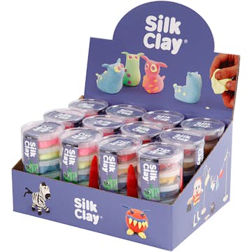 Silk Clay Creativ Company Neonfarger Standardfarger 12 Sett/1 Pk