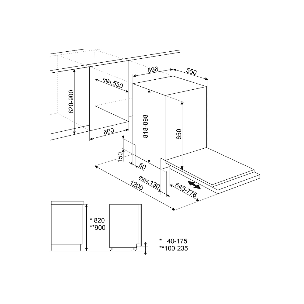 Integrert Oppvaskmaskin Smeg STL362DQ