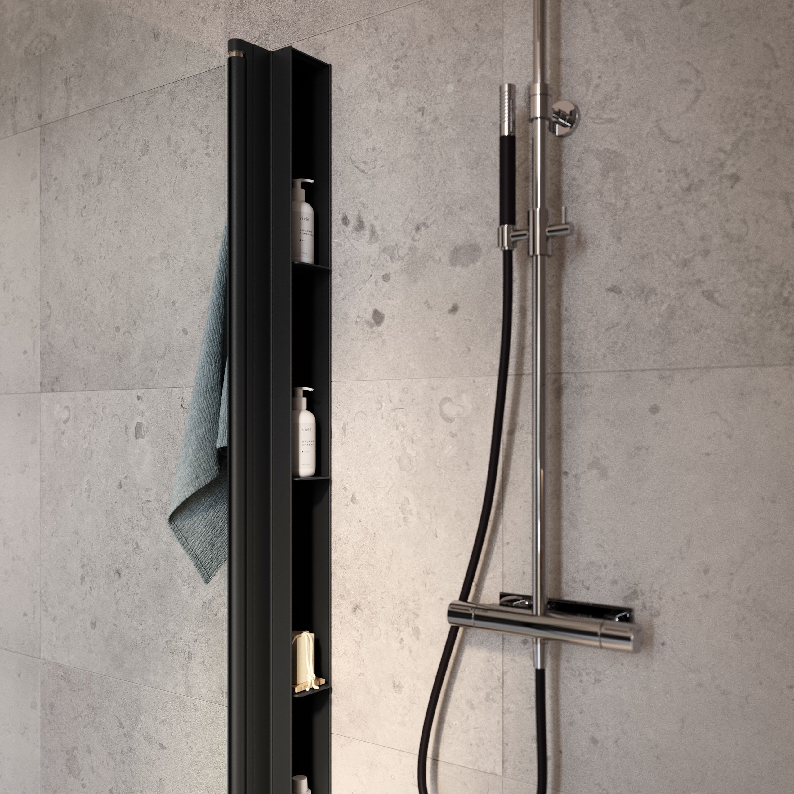 Duschpaket INR Linc Niagara inkl Duschhörn, Duschförvaring och Takduschset