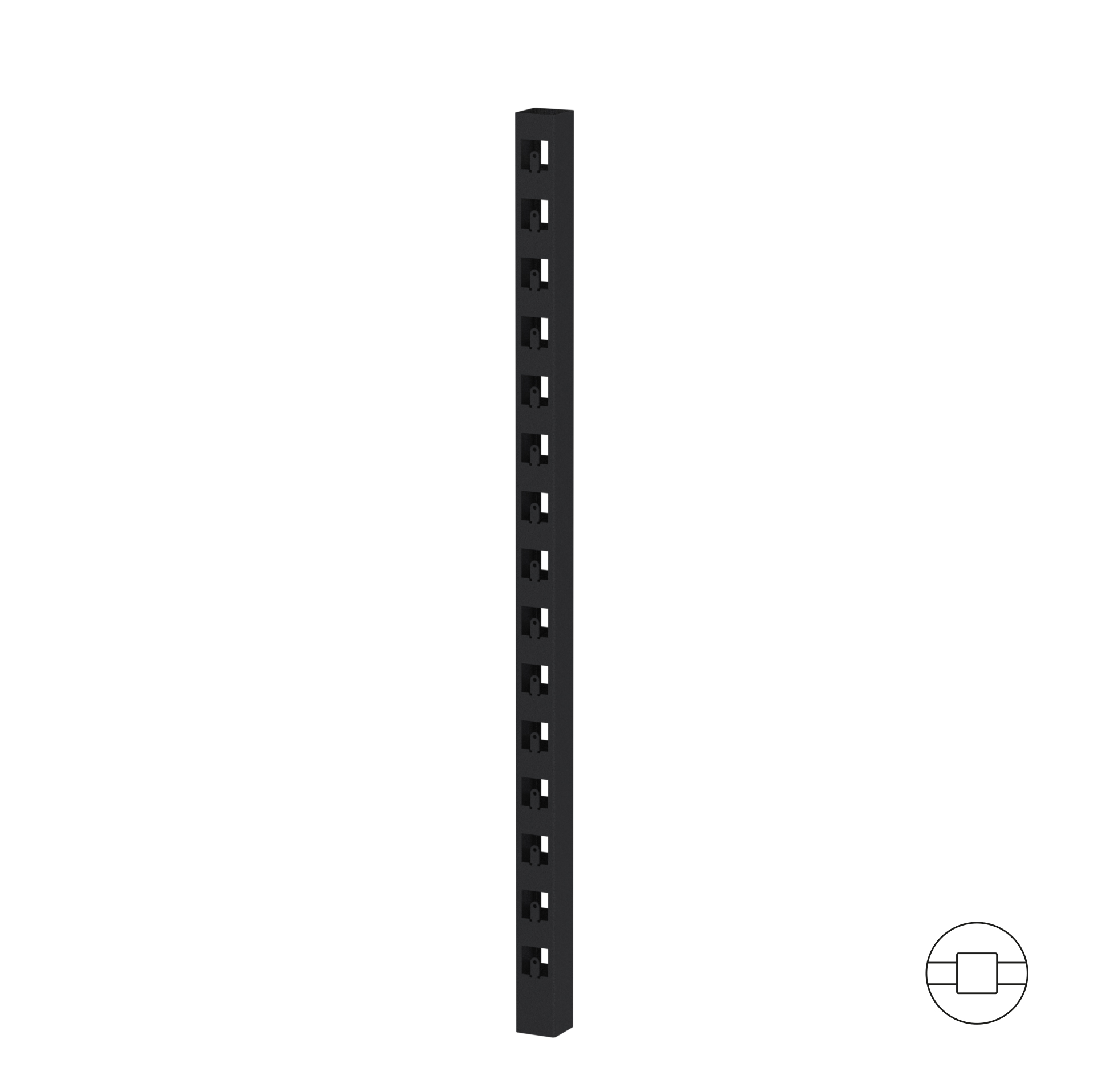 Stolpe Wernamo Design Nydala Höjd: 1470 mm, Svart, Mellanstolpe