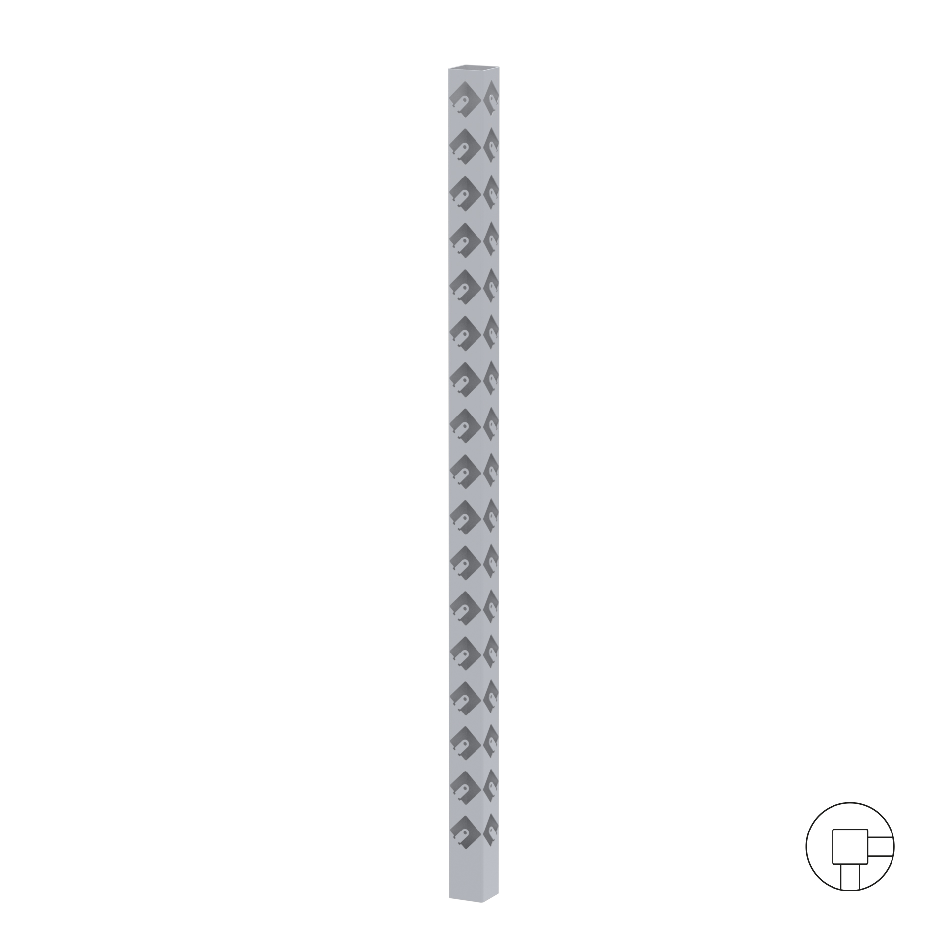 Staketstolpe Wernamo Design Drömminge Höjd: 1530 mm, Grå 90 Grader, Hörn