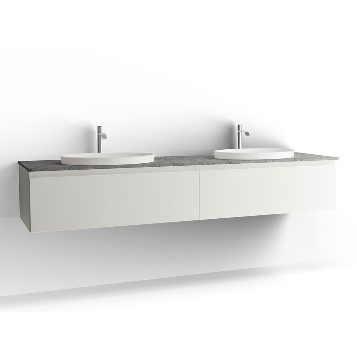 Tvättställsskåp Vedum Flow 2000 Dubbel med 2 Lådor | badrum - badrumsmobler - tvattstallsskap-och-kommod | KakelKungen