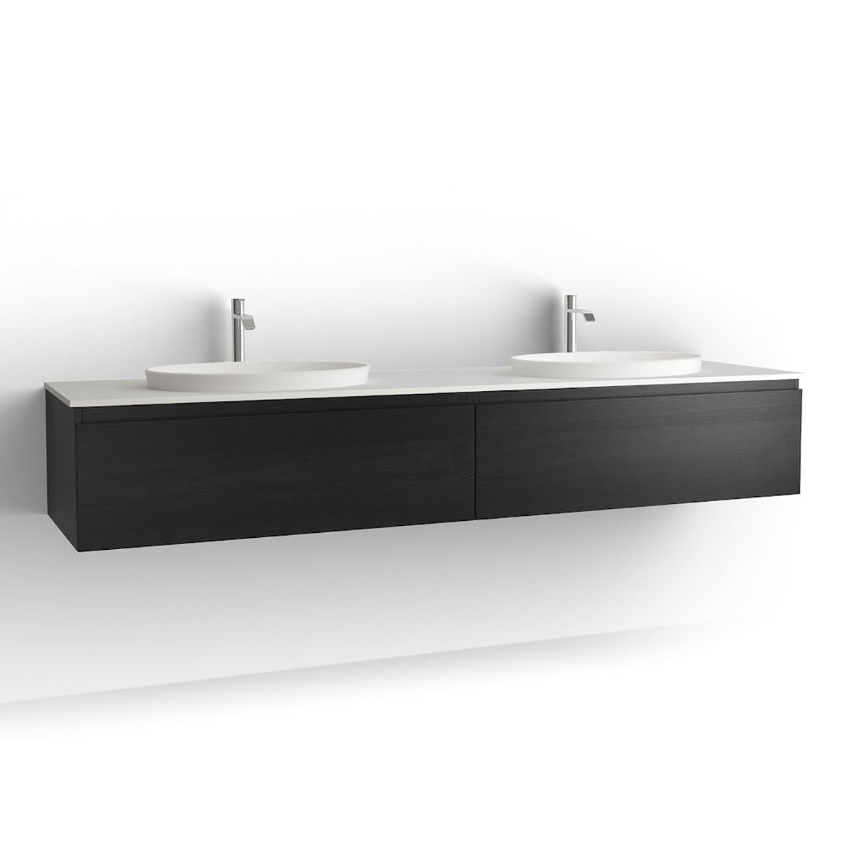 Tvättställsskåp Vedum Flow 2000 Dubbel med 2 Lådor | badrum - badrumsmobler - tvattstallsskap-och-kommod | KakelKungen