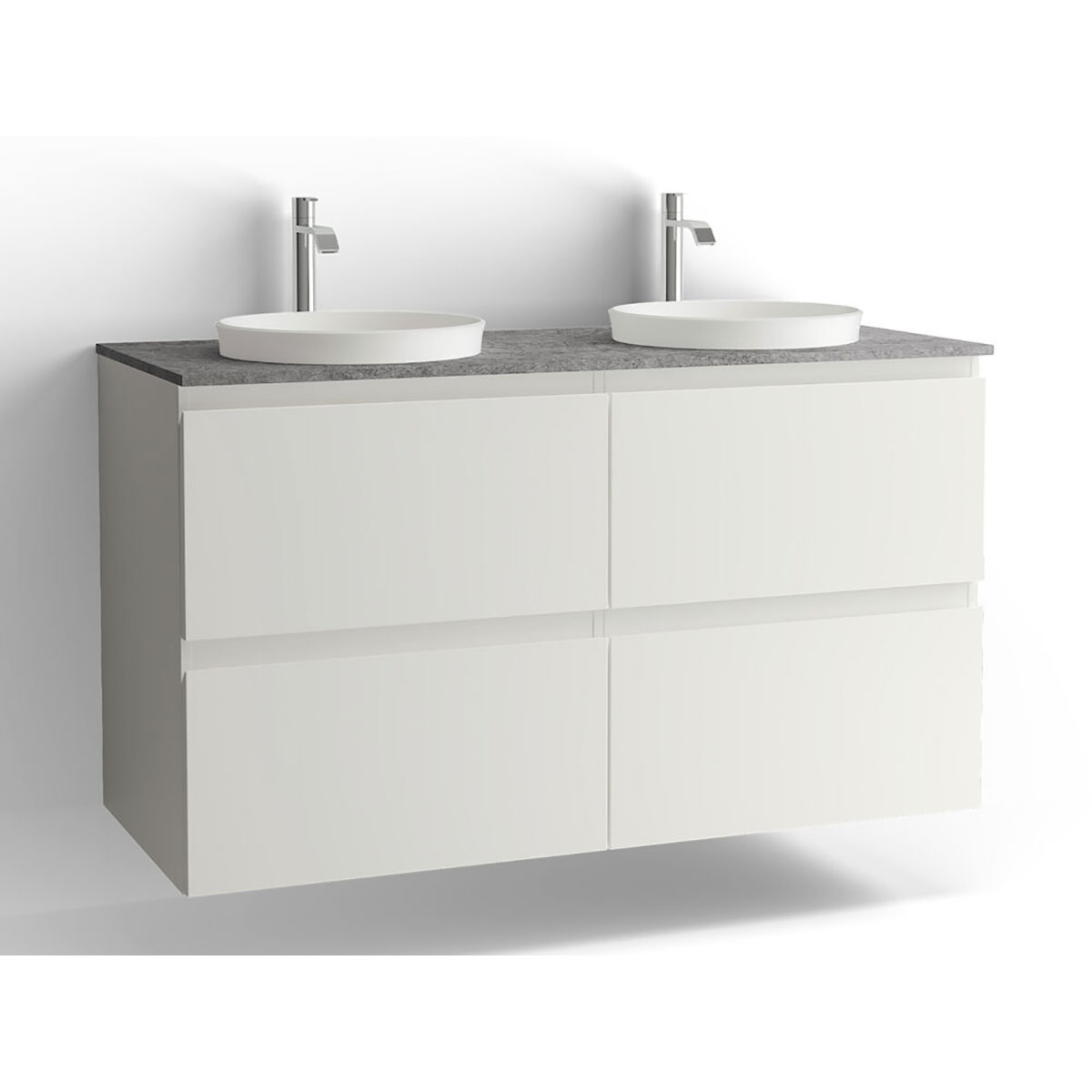 Tvättställsskåp Vedum Flow 1200 Dubbel med 4 Lådor | badrum - badrumsmobler - tvattstallsskap-och-kommod | KakelKungen