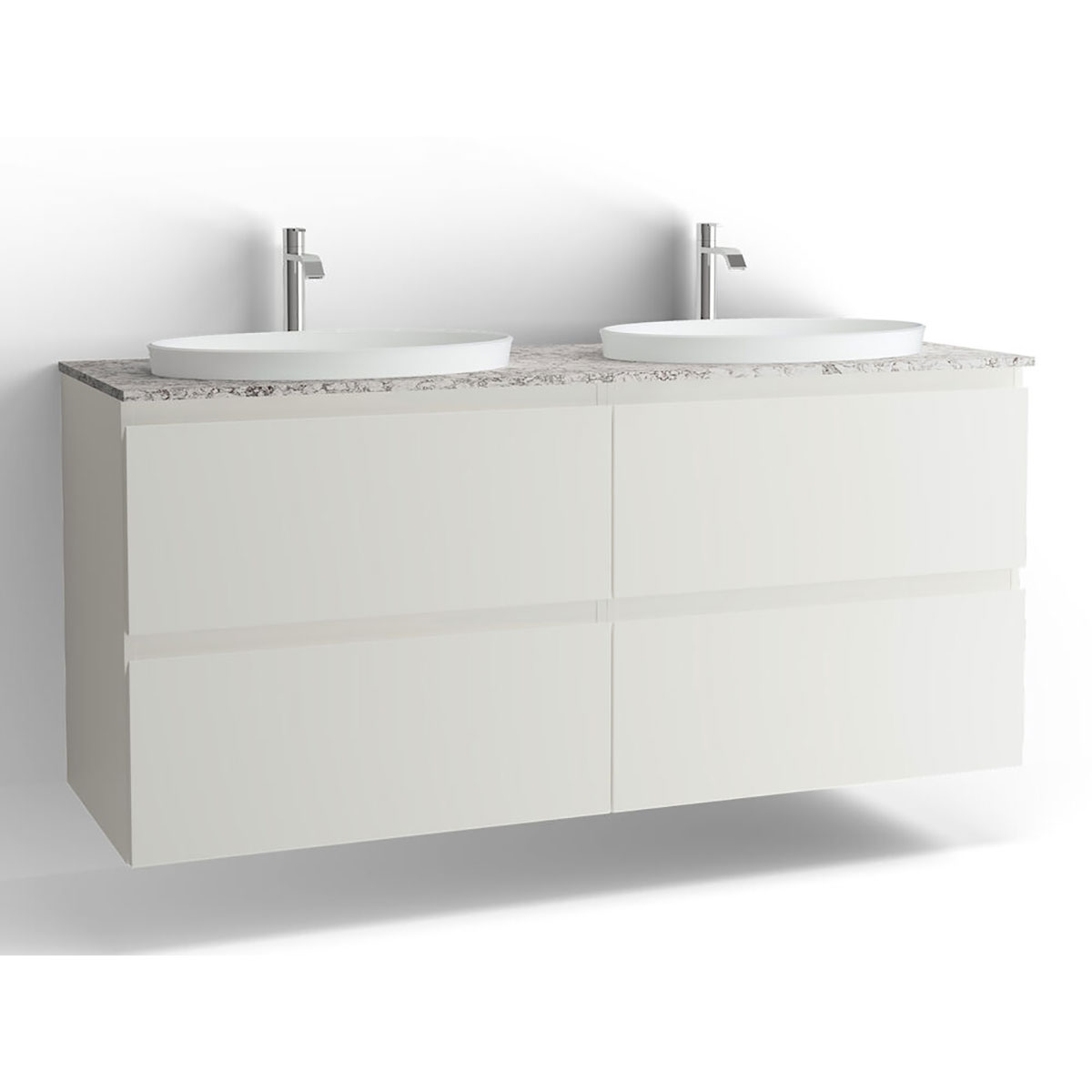 tvättställsskåp vedum flow 1500 dubbel med 4 lådor