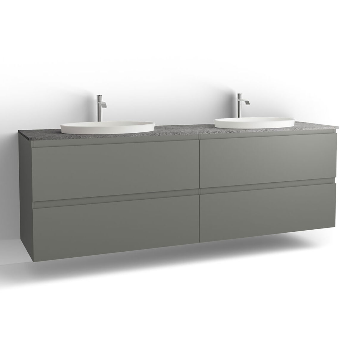 Tvättställsskåp Vedum Flow 2000 Dubbel med 4 Lådor | badrum - badrumsmobler - tvattstallsskap-och-kommod | KakelKungen