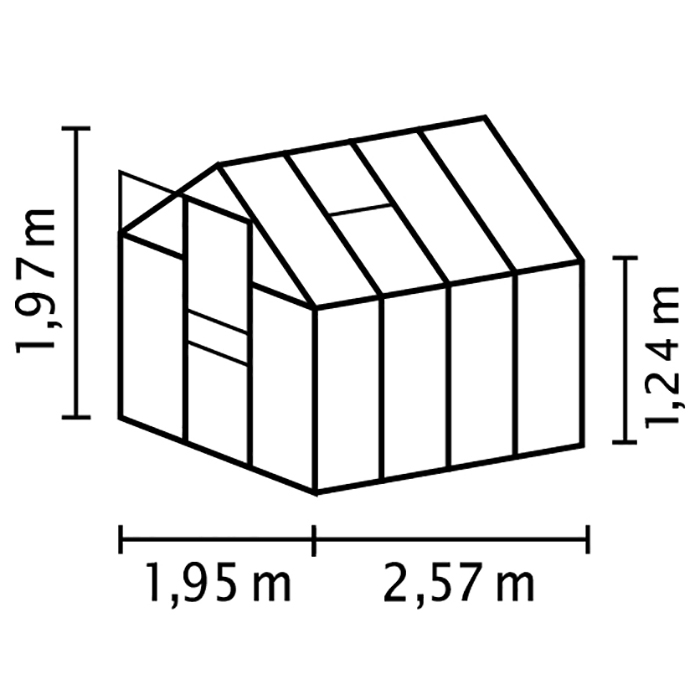 Drivhus Vitavia Venus med Sokkel 5 kvm