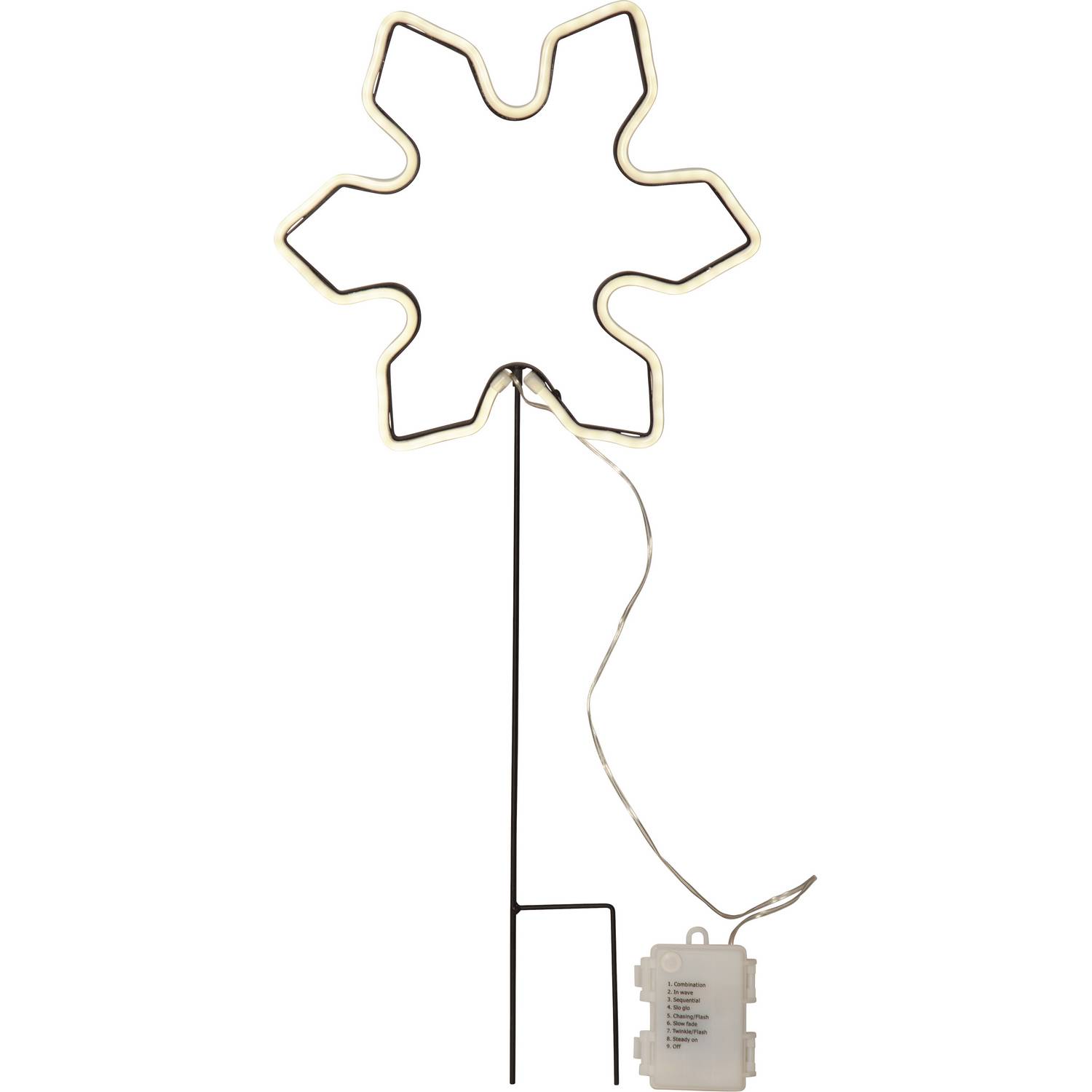 Siluett Star Trading NeonSnowflake Batteridrevet Utendørsdekorasjon LED