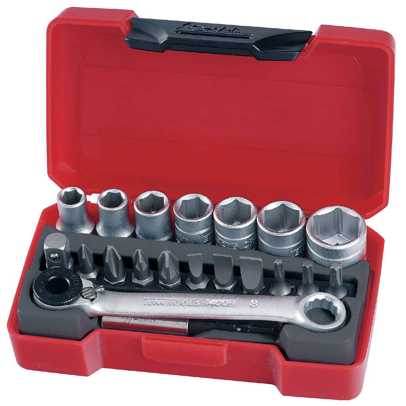 Hylsnyckelsats med 1/4 tum fyrkantsfäste Teng Tools T1420