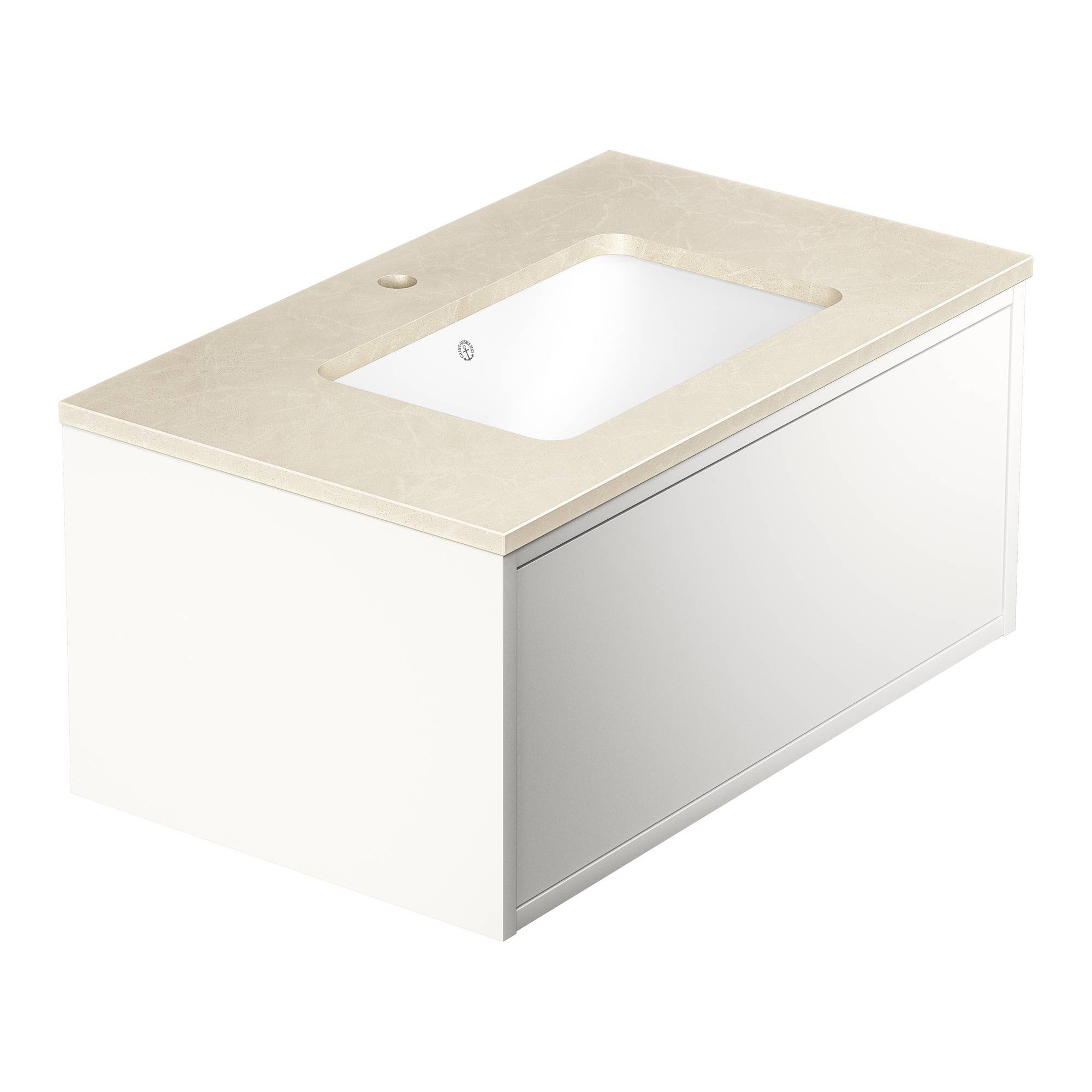 Bänkskiva Gustavsberg Ducentic 80 cm i Natursten med Underlimmat Tvättställ