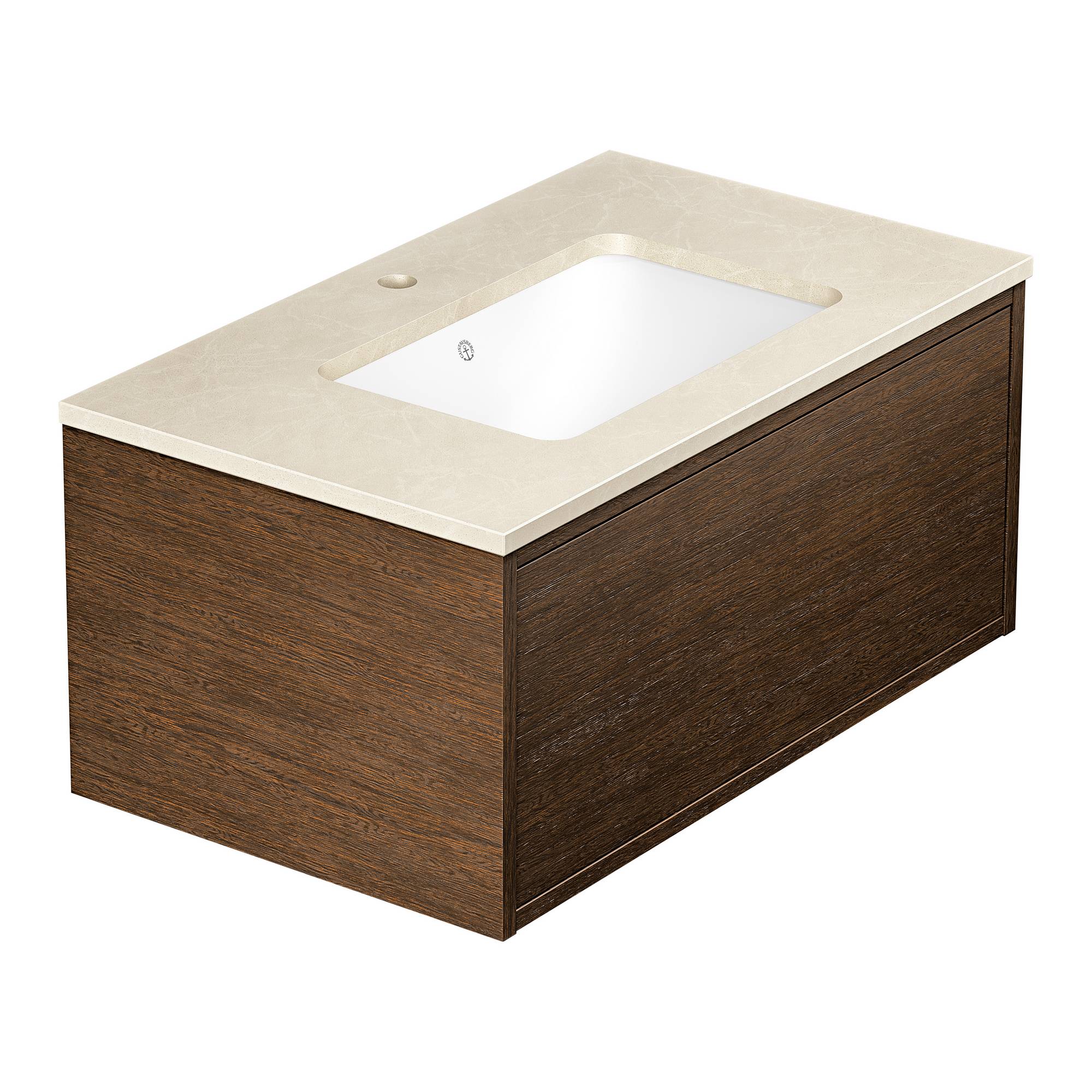 Bänkskiva Gustavsberg Ducentic 80 cm i Natursten med Underlimmat Tvättställ