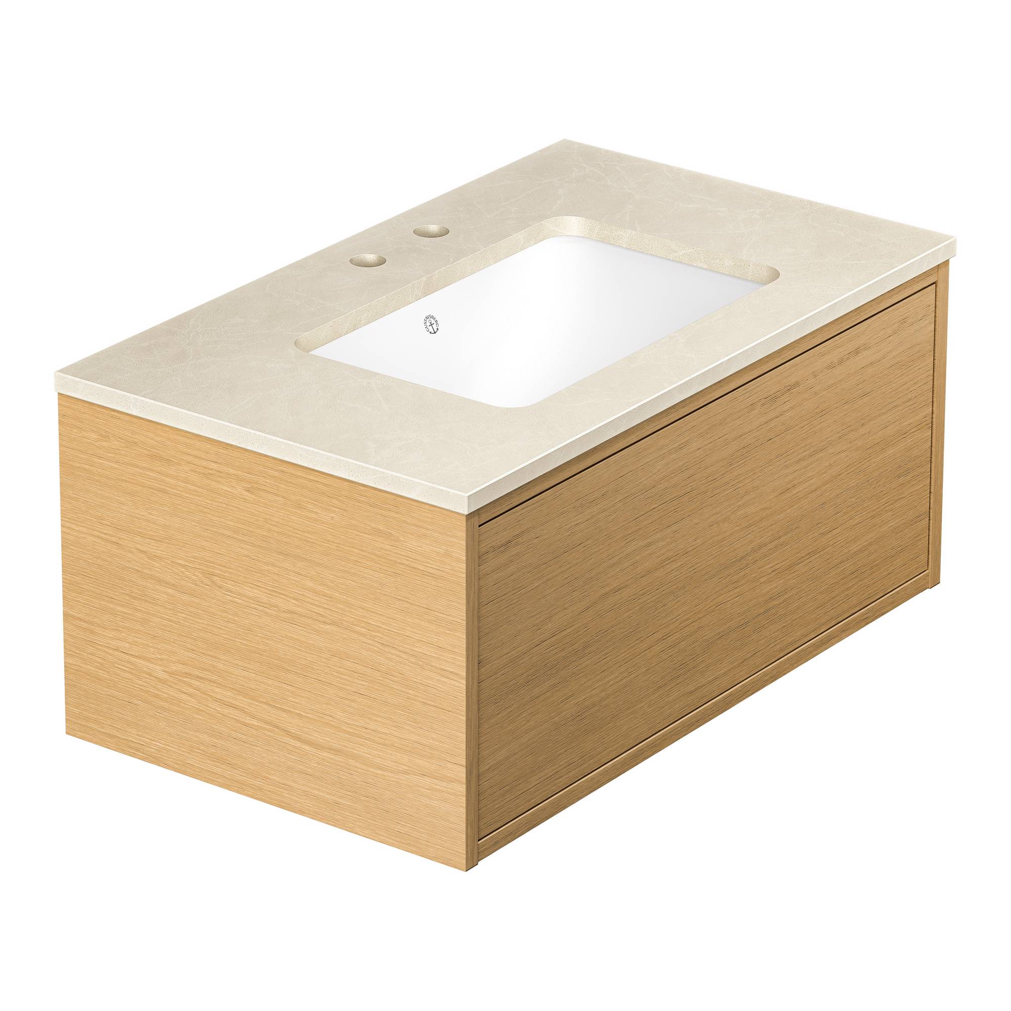 Bänkskiva Gustavsberg Ducentic 80 cm i Natursten med Underlimmat Tvättställ