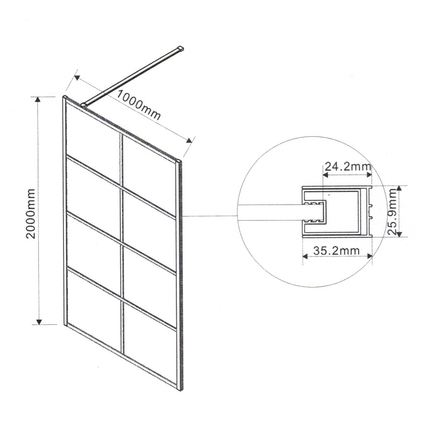 Duschvägg Lavabo Walk-In