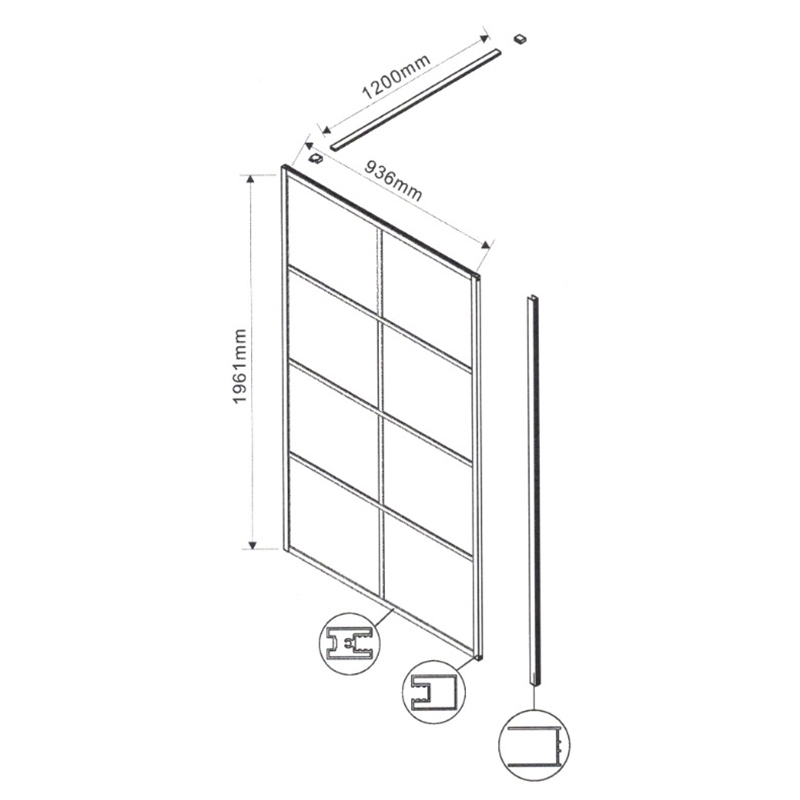 Duschvägg Lavabo Walk-In