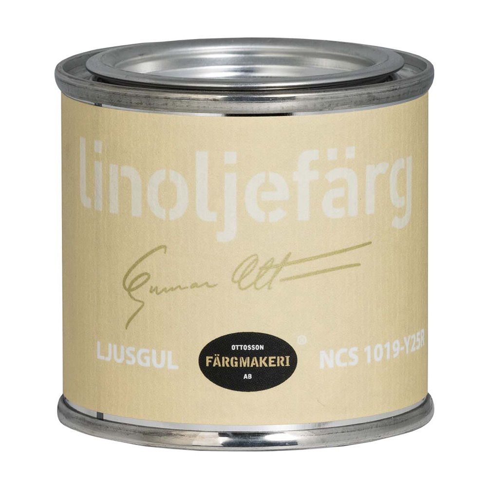 Linoljefärg Ottosson Ljusgul Burk storlek: 0,1 Liter