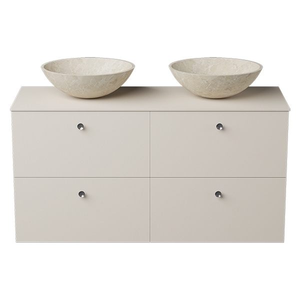 Servantskap FOSSBAD Variant46 B120 for Benkeplate og 2 Toppmonterte Servanter