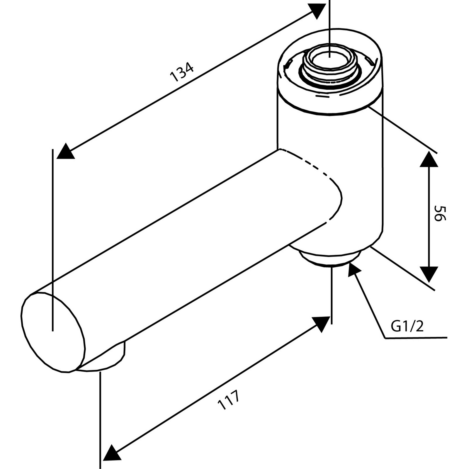 Svingtut Damixa Iris for Termostatkran Badekar