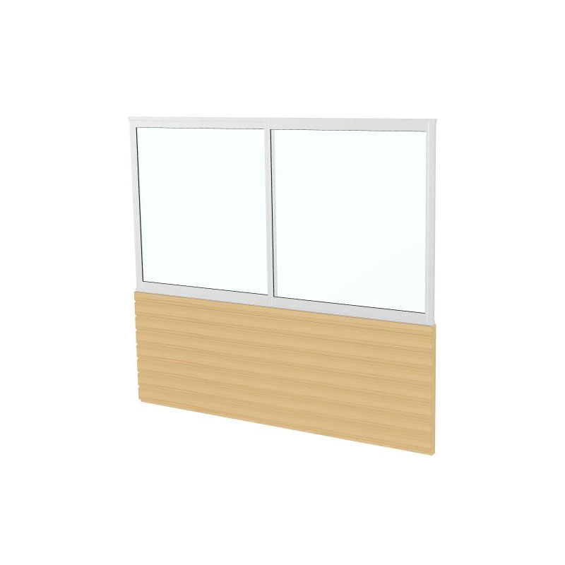 Skjutfönster Landskap med Panelvägg Robust Året Runt Skjutfönster BxH:2250x1200 Panelvägg BxH:2250x800