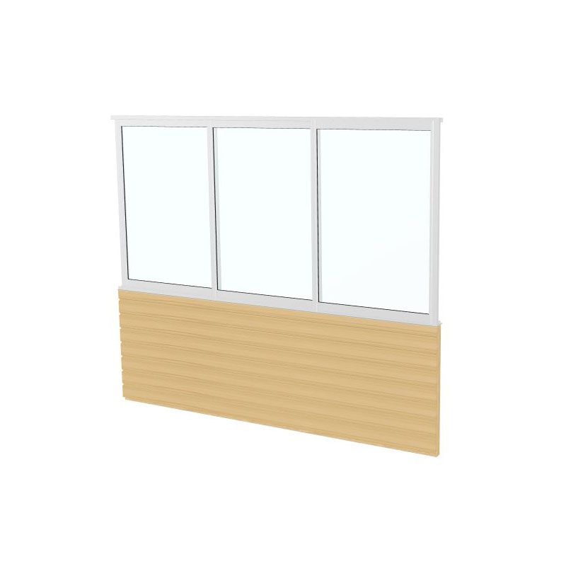 Skjutfönster Landskap med Panelvägg Robust Vår och Höst Skjutfönster BxH:2400x1200 Panelvägg BxH:2400x800