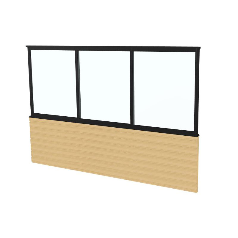 Skjutfönster Landskap med Panelvägg Robust Vår och Höst Skjutfönster BxH:3000x1200 Panelvägg BxH:3000x800