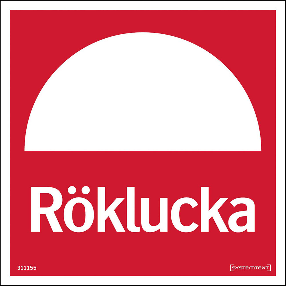 Skylt Systemtext Röklucka 150x150 mm Aluuminium Reflex