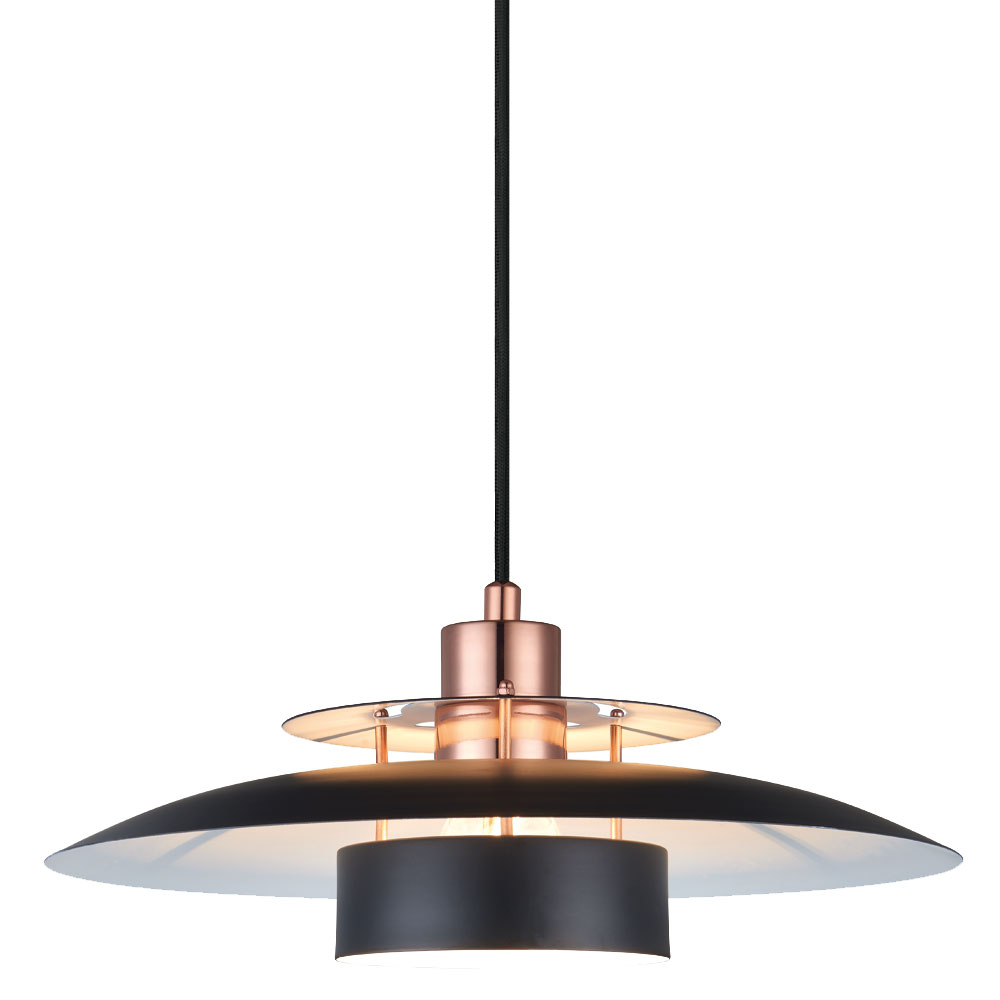 Taklampa Halo Design Sørup Ø40 cm Svart/koppar
