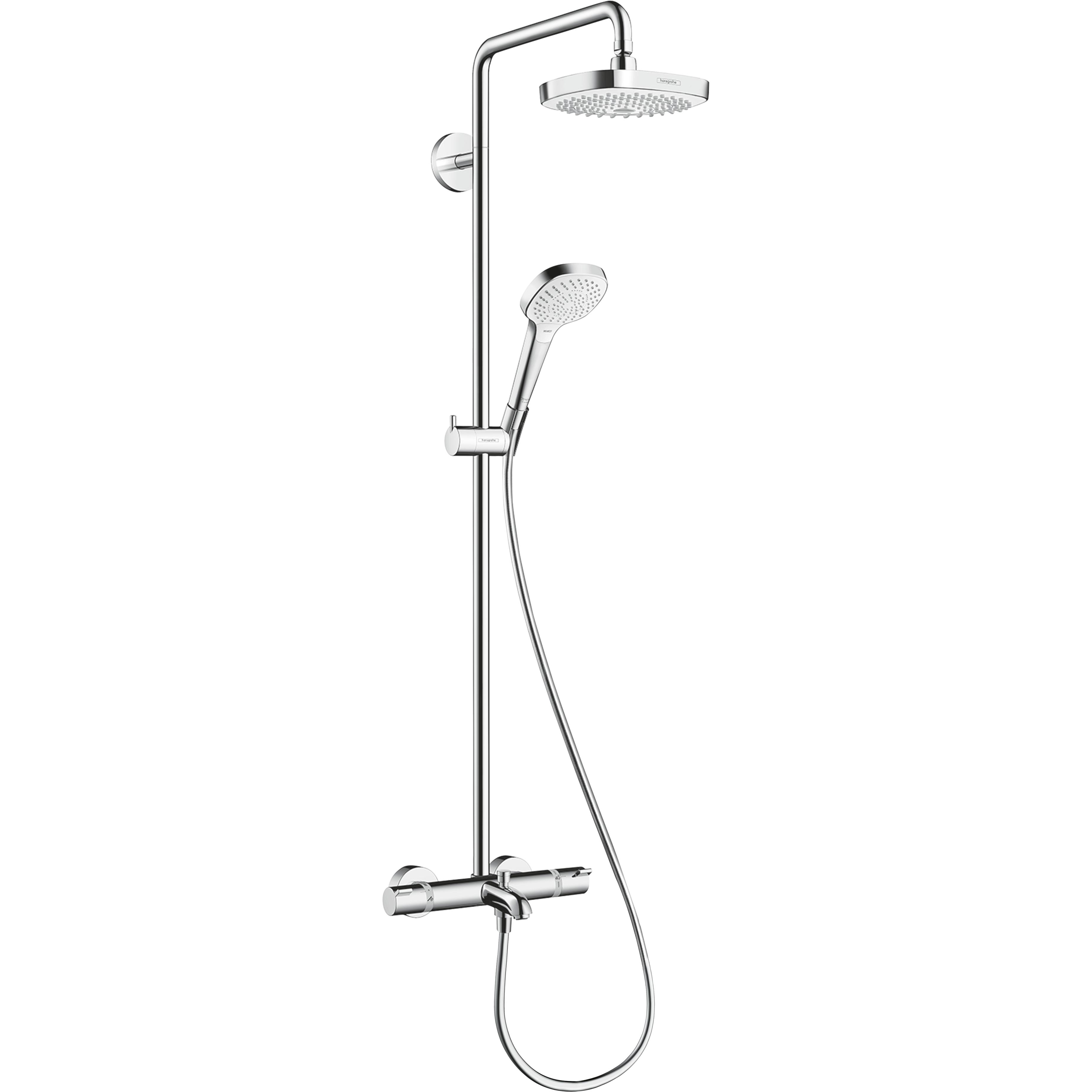 Takduschset Hansgrohe Croma Select E 180 Showerpipe 2jet med Badkarspip