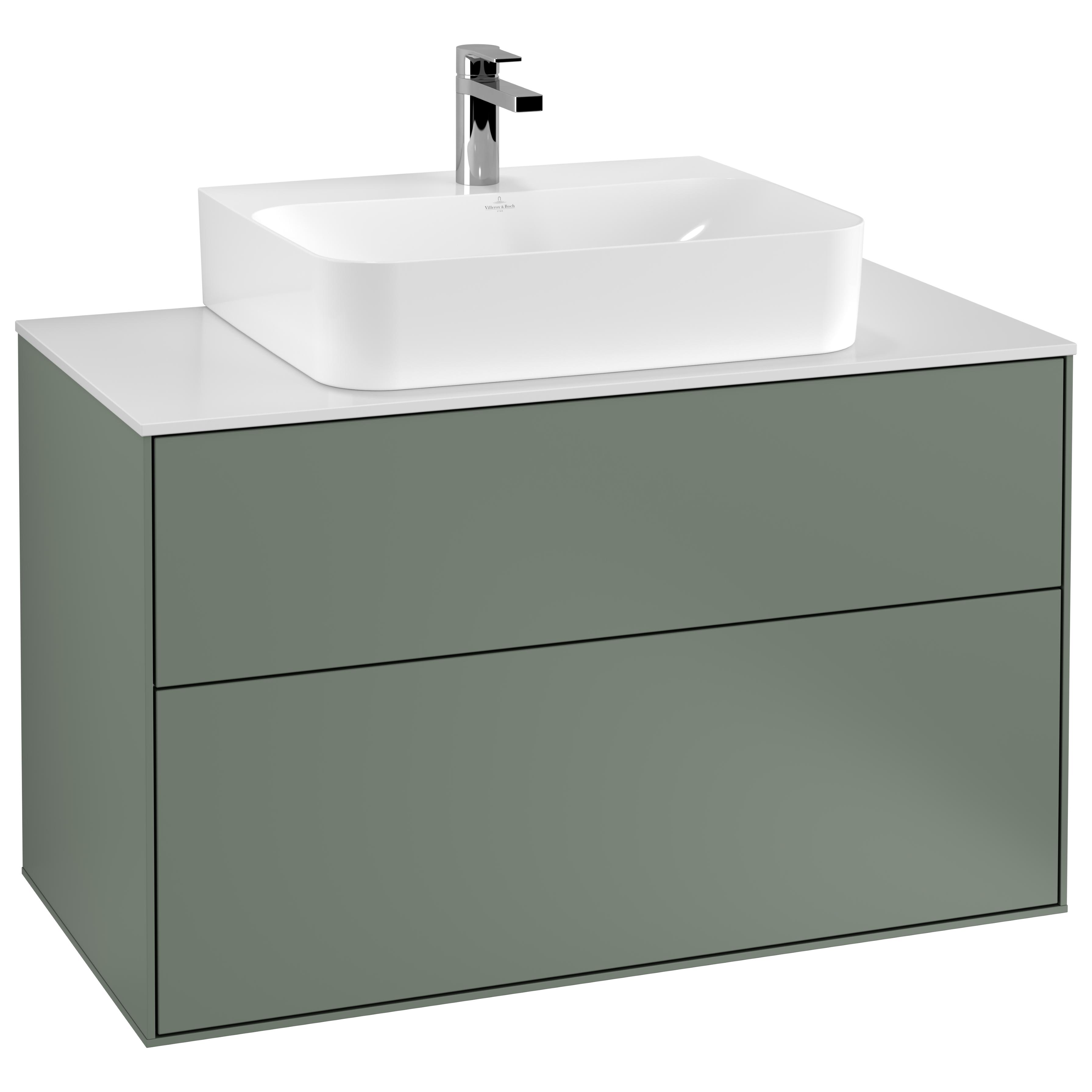 Tvättställsskåp Villeroy & Boch Finion med 2 Lådor och Bänkskiva för Centrerat Tvättställ | badrum - badrumsmobler - tvattstallsskap-och-kommod | KakelKungen