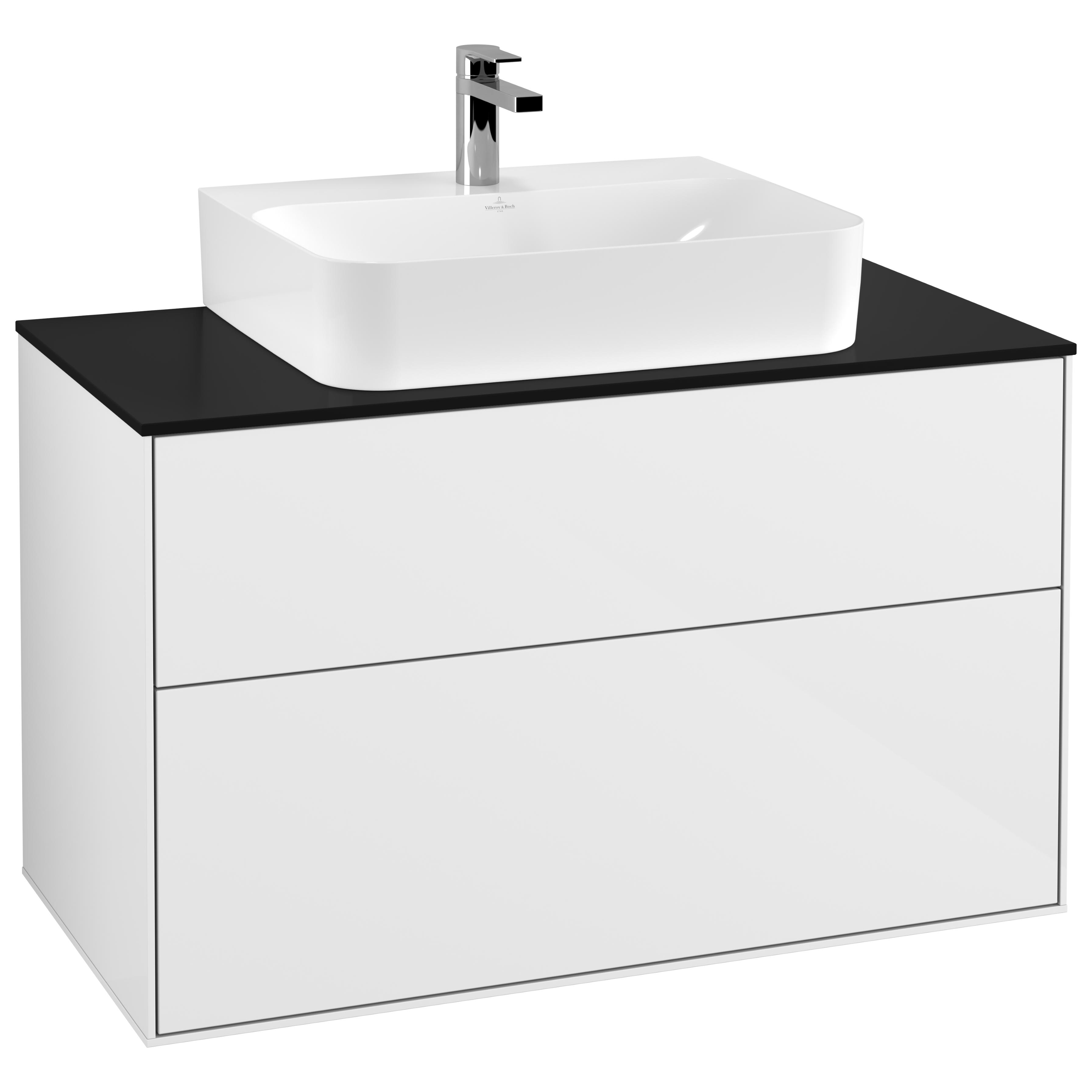 Tvättställsskåp Villeroy & Boch Finion med 2 Lådor och Bänkskiva för Centrerat Tvättställ | badrum - badrumsmobler - tvattstallsskap-och-kommod | KakelKungen