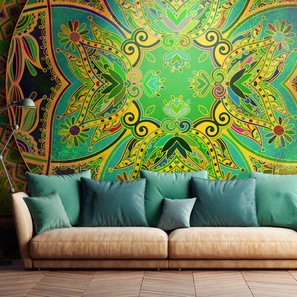 Fototapet Arkiio Mandala: Emerald Fantasy Storlek: 200x140 cm