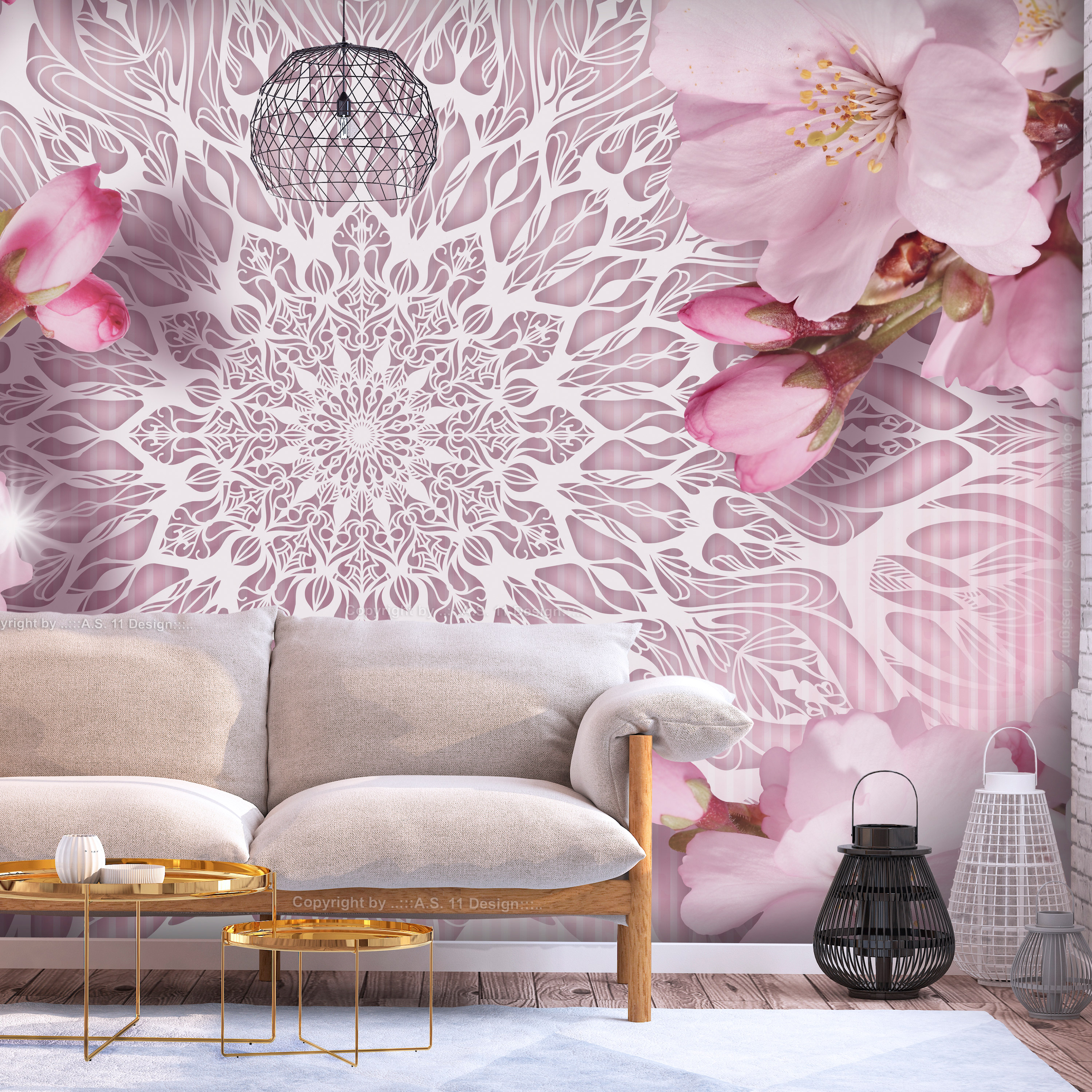 Fototapet Arkiio Självhäftande Pastel Mandala Storlek: 441x315 cm