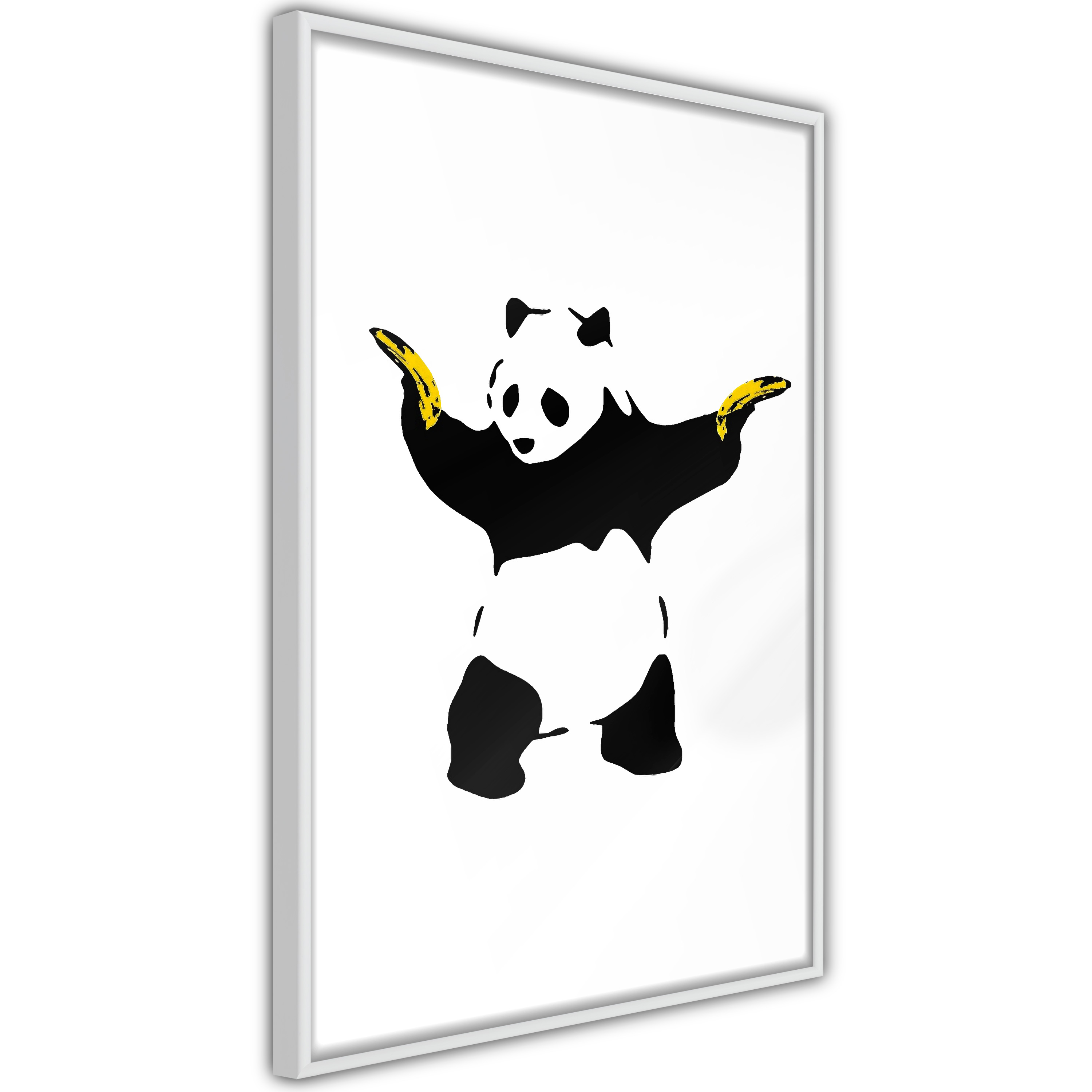 Poster Artgeist Affisch Panda with Guns Vit ram, 40x60 cm
