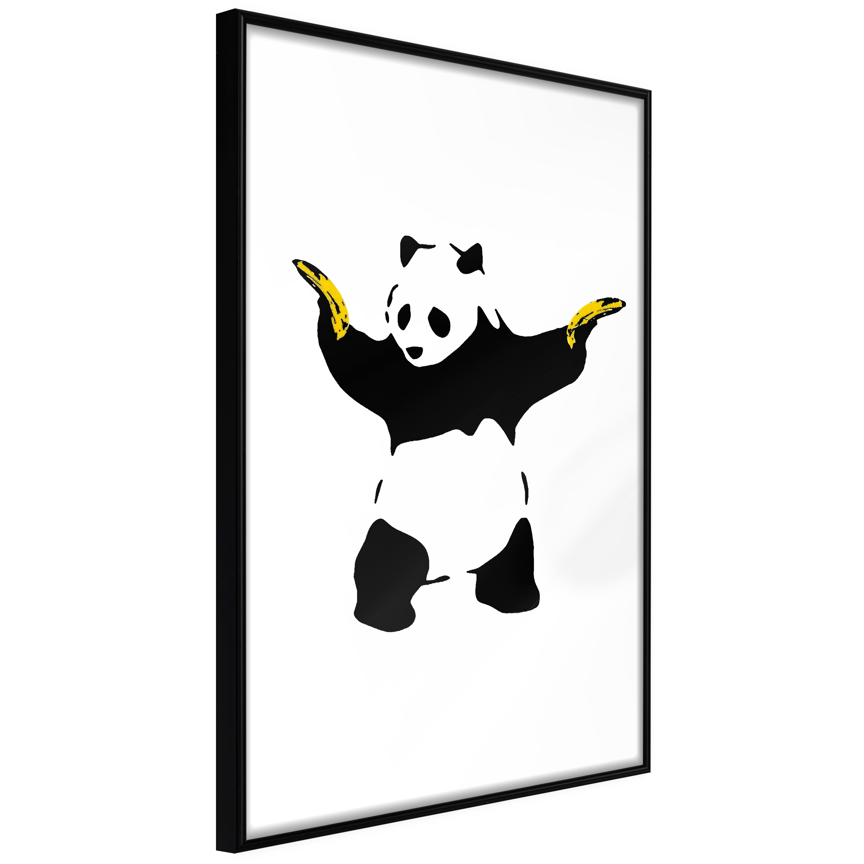 Poster Artgeist Affisch Panda with Guns Svart ram, 20x30 cm