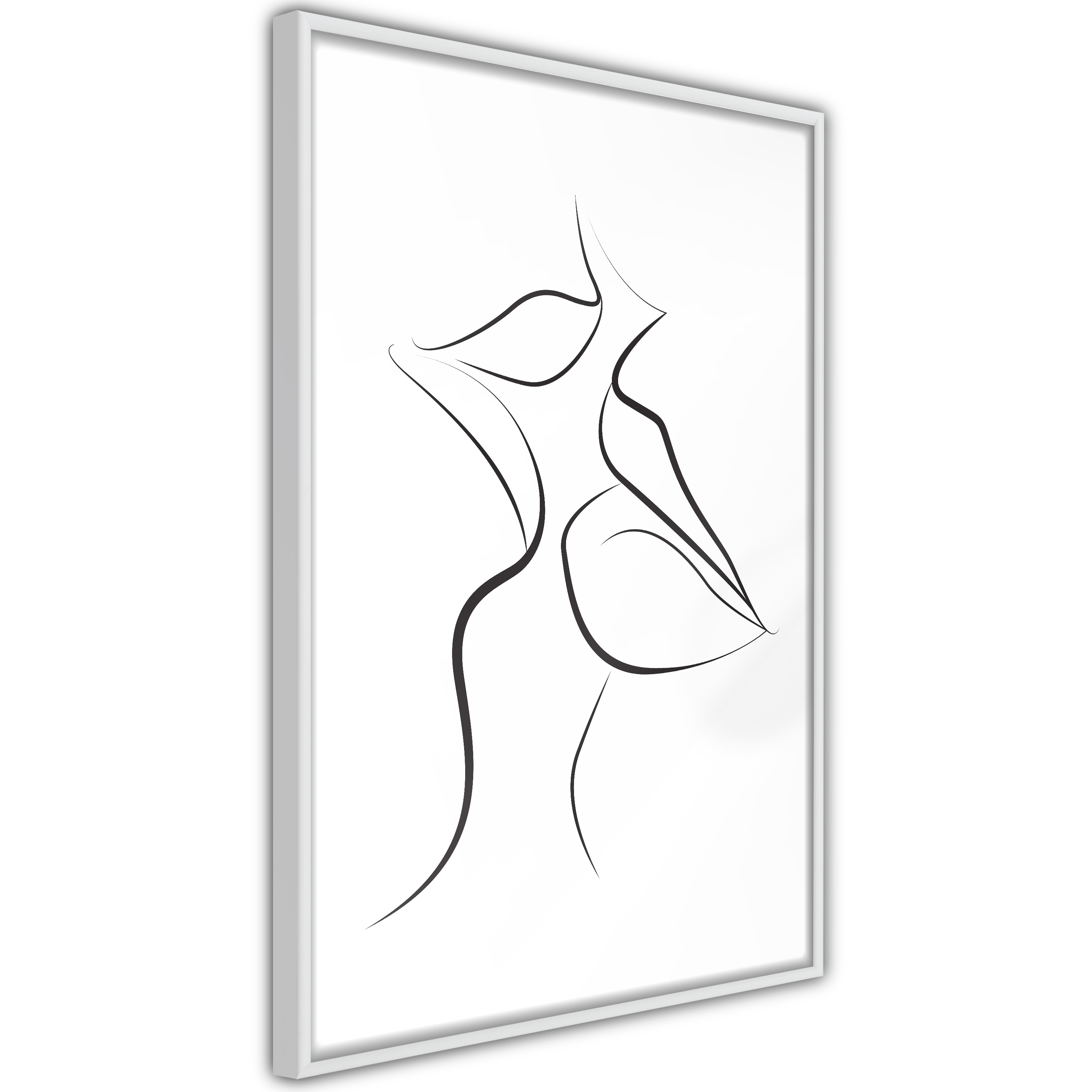 Poster Artgeist Affisch First Kiss Vit ram, 40x60 cm