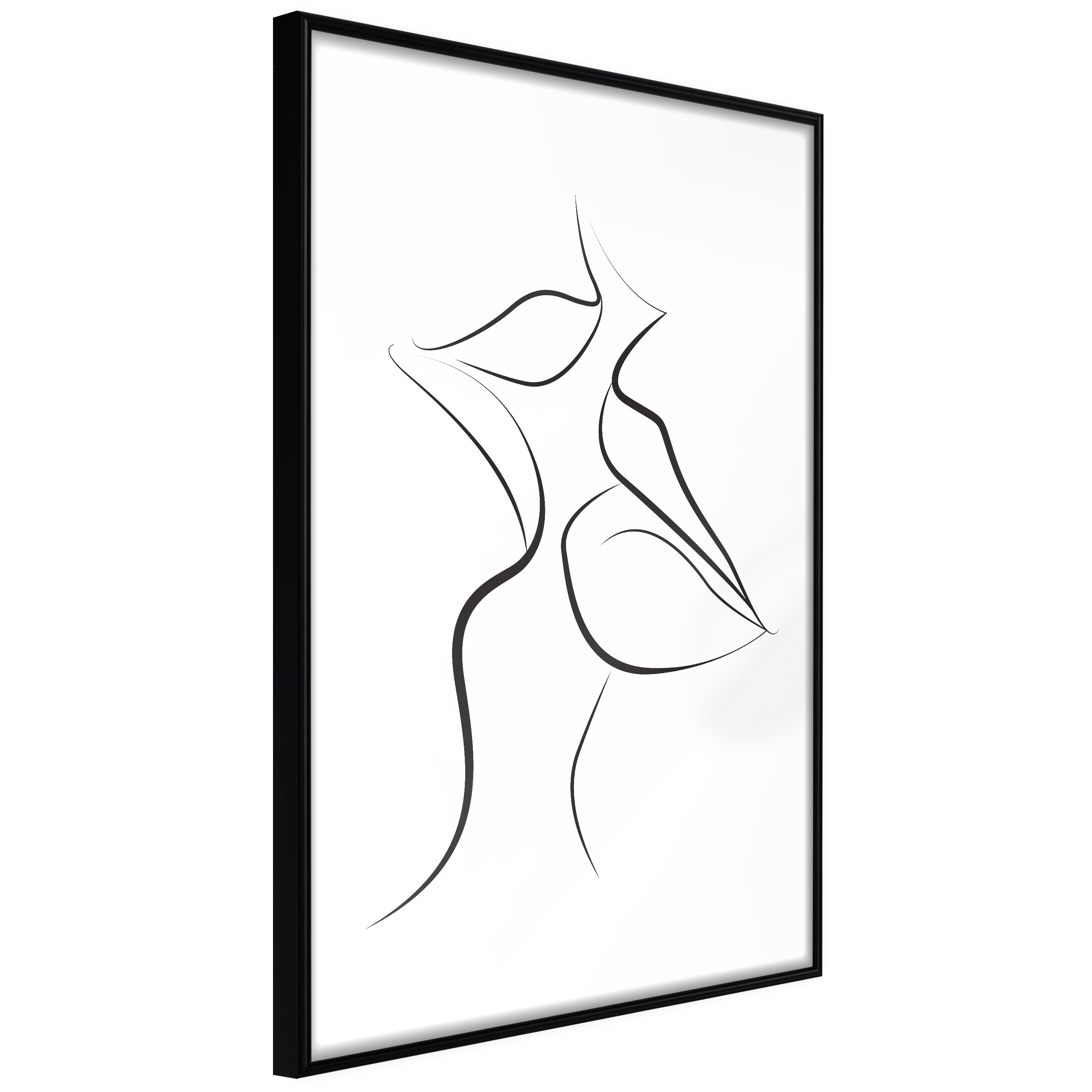 Poster Artgeist Affisch First Kiss Svart ram, 20x30 cm