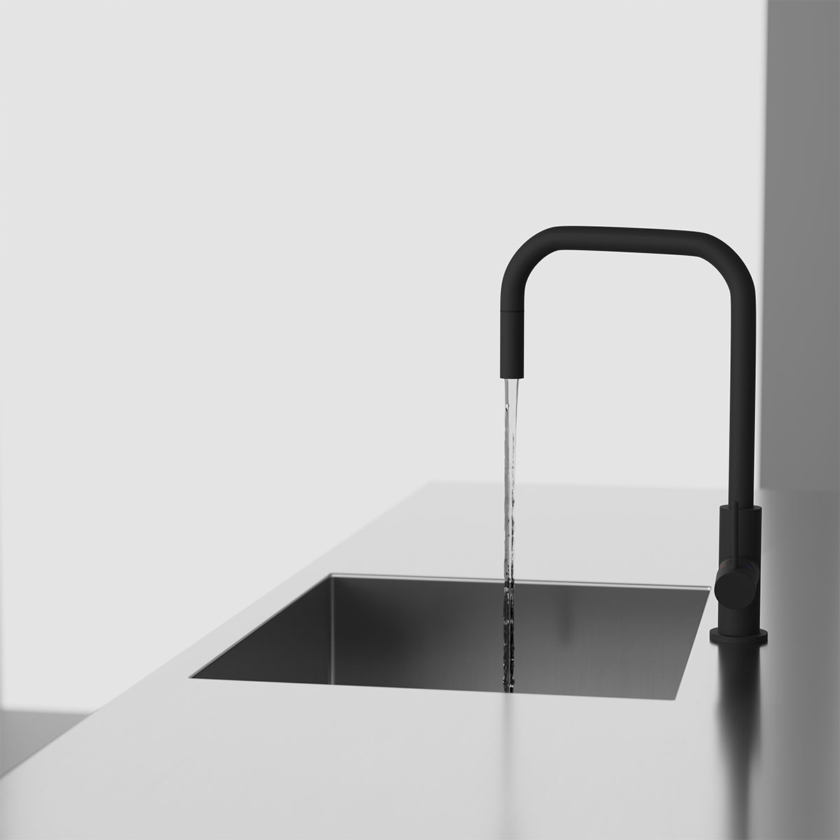 Kjøkkenbatteri Scandtap Steel Accent Square med Uttrekkbar Tut