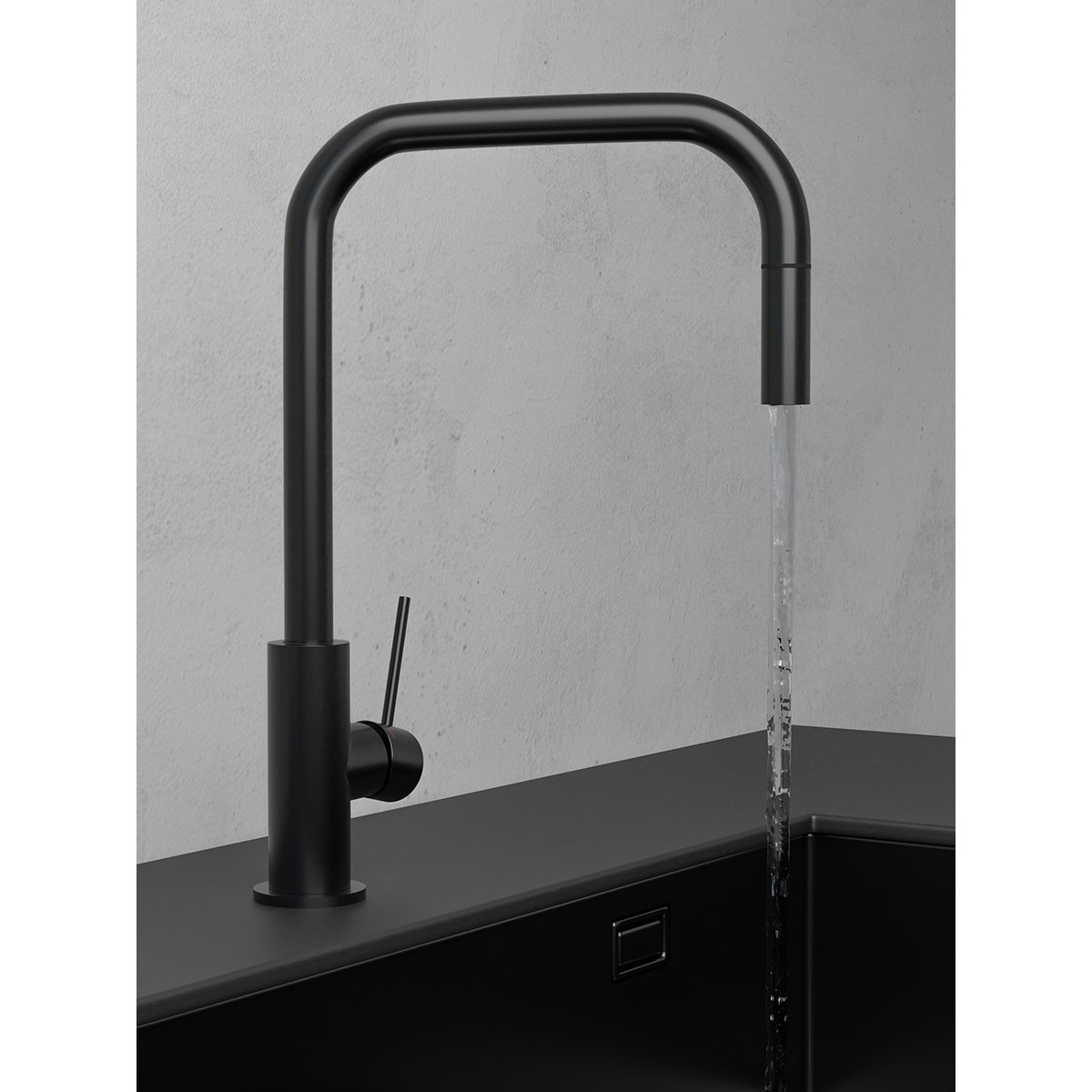 Kjøkkenbatteri Scandtap Steel Accent Square med Uttrekkbar Tut