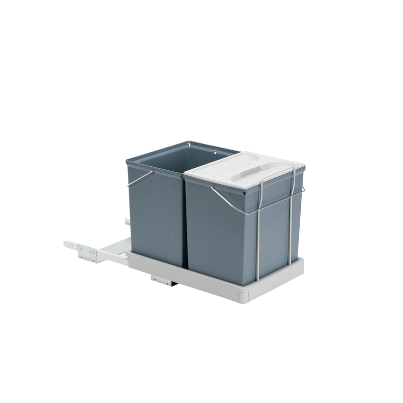 Avfallskorgar Beslag Design Select 2 st Korgar & 1 Lock med Utdragsarm