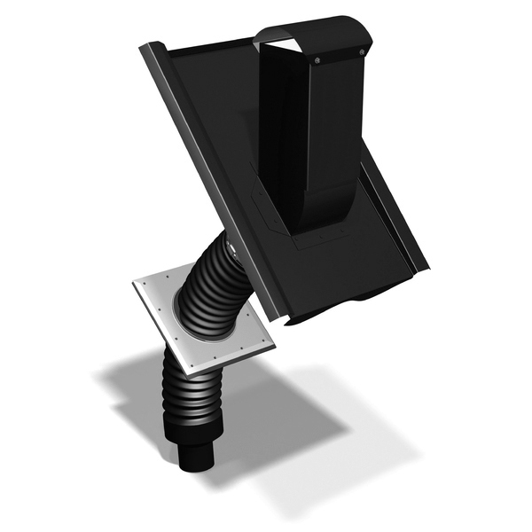 Avloppsluftare Benders Plåt Falsat Lertegel Tvilling Svart