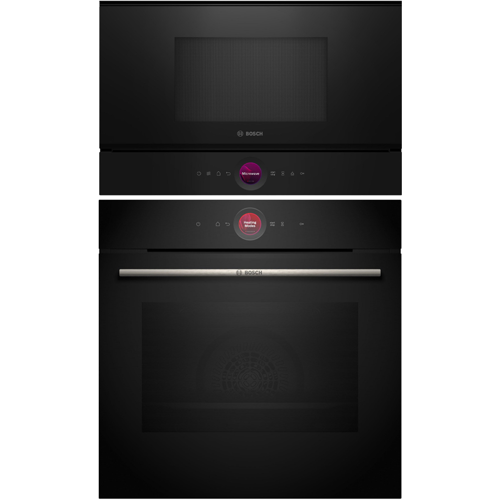 Ovn- og Mikrobølgepakke Bosch HBG7721B1 + BFR7221B1 Serie 8 med Pyrolyse og Wifi