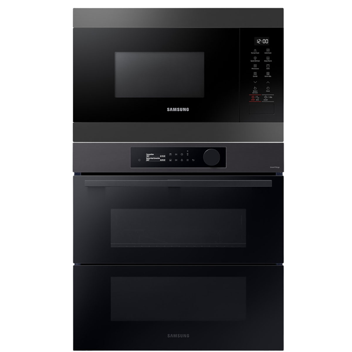 Ovn- og Mikrobølgepakke Samsung NV7B57508AB + MG22M8284AM Svart med Varmeluft og Pyrolytisk Rengjøring