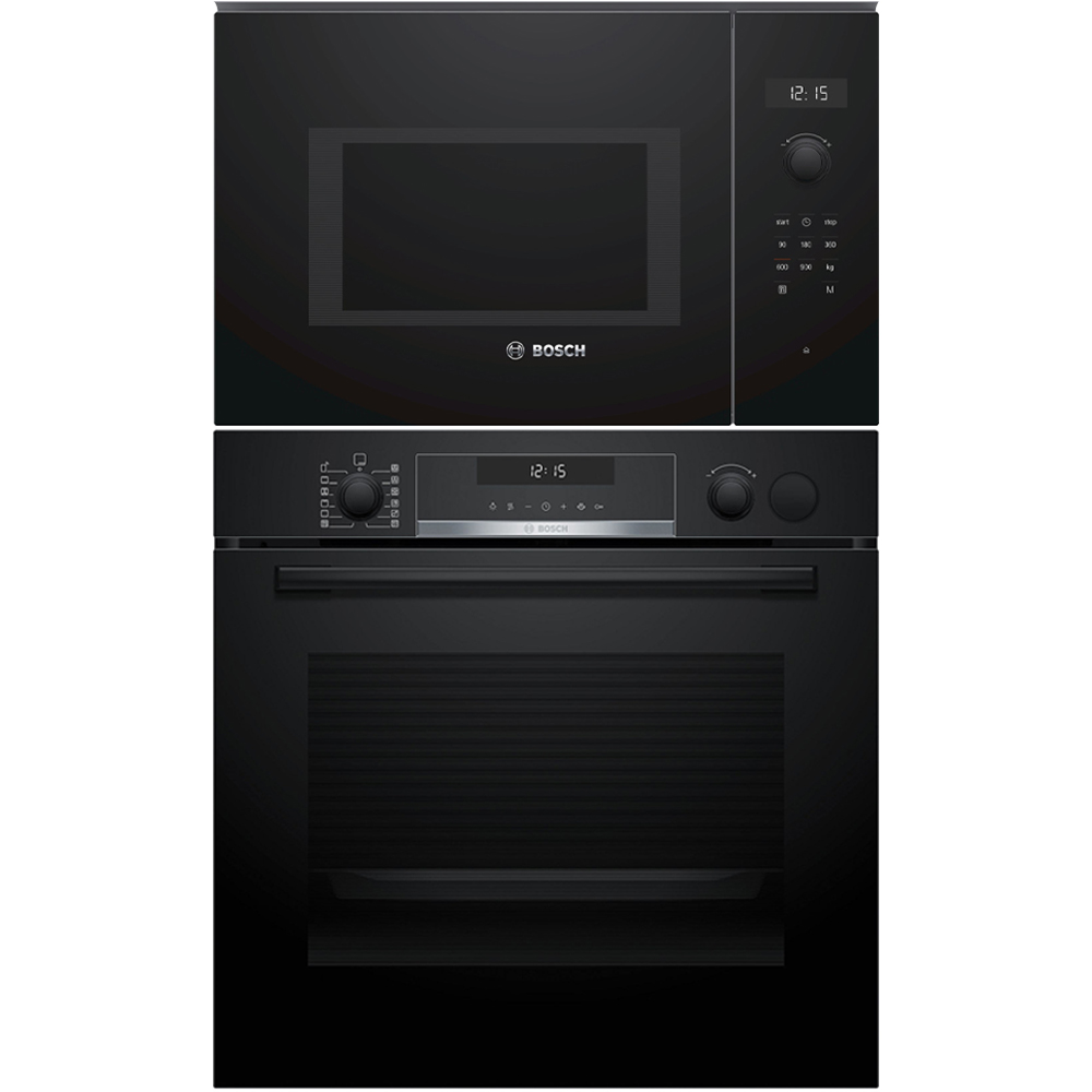 Ovn- og Mikrobølgepakke Bosch HRG578BB7 + BFL524MB0 Svart med WiFi og Pyrolytisk Rengjøring
