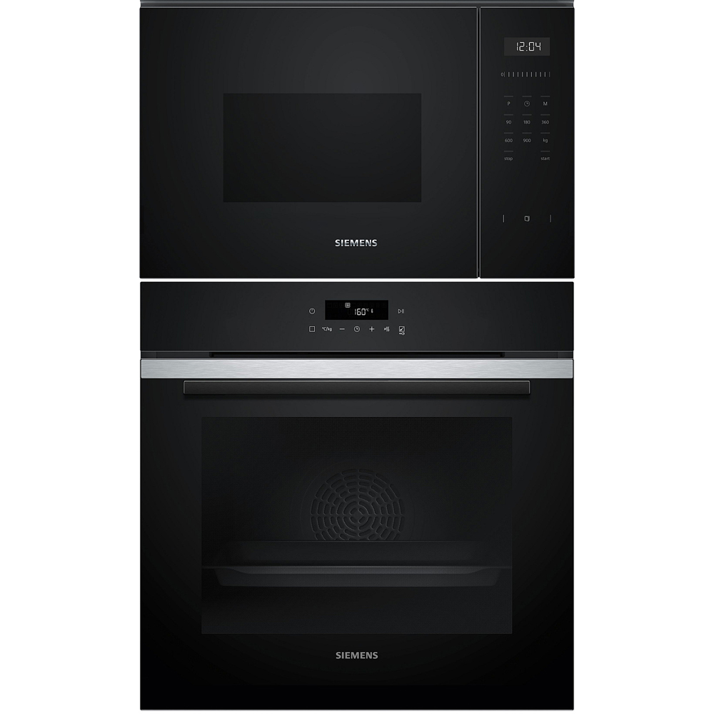 Ovn- og Mikrobølgepakke Siemens HB271ABS3 + BF555LMB1 For Høyskap