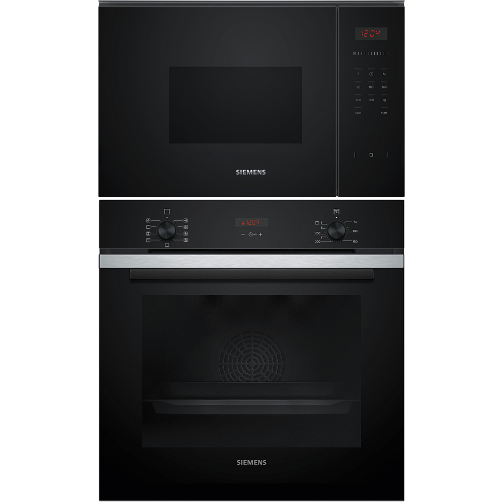 Ovn- og Mikrobølgepakke Siemens iQ300 HB234ABS3F + BF523LMB1 Rustfritt stål med 3D hotAir Plus og ecoClean