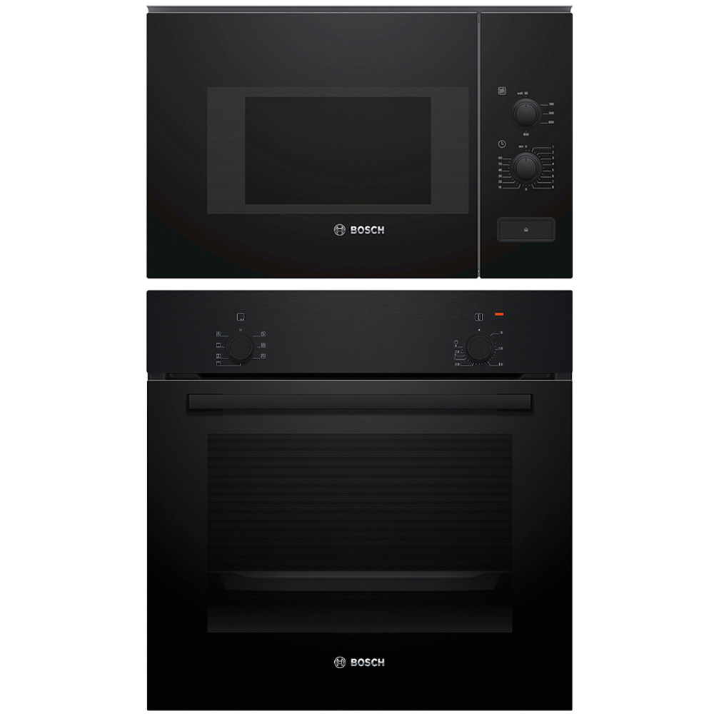 Ovn- og Mikrobølgepakke BOSCH HBF010BA1 + BFL520MB0 Serie 2 & 4 Sort