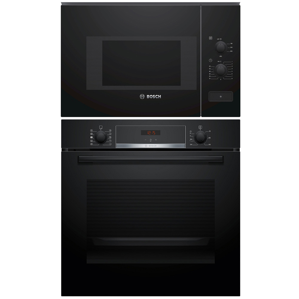 Ovn- og Mikrobølgepakke BOSCH HQA534BB3 + BFL520MB0 Sort