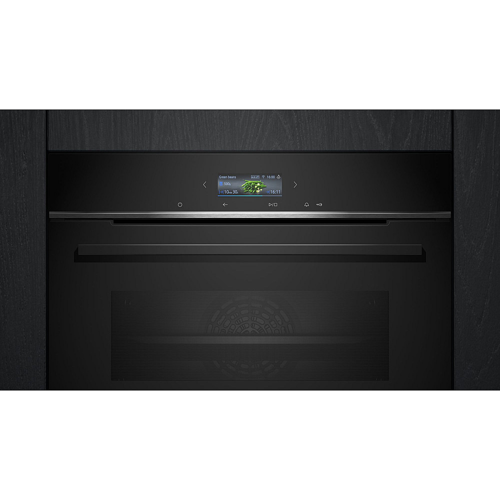 Ovn- og Mikrobølgepakkebølgeovn Siemens iQ700 HB772A1B1 + BF722L1B1 Med Pyrolyse og TouchControl Sort