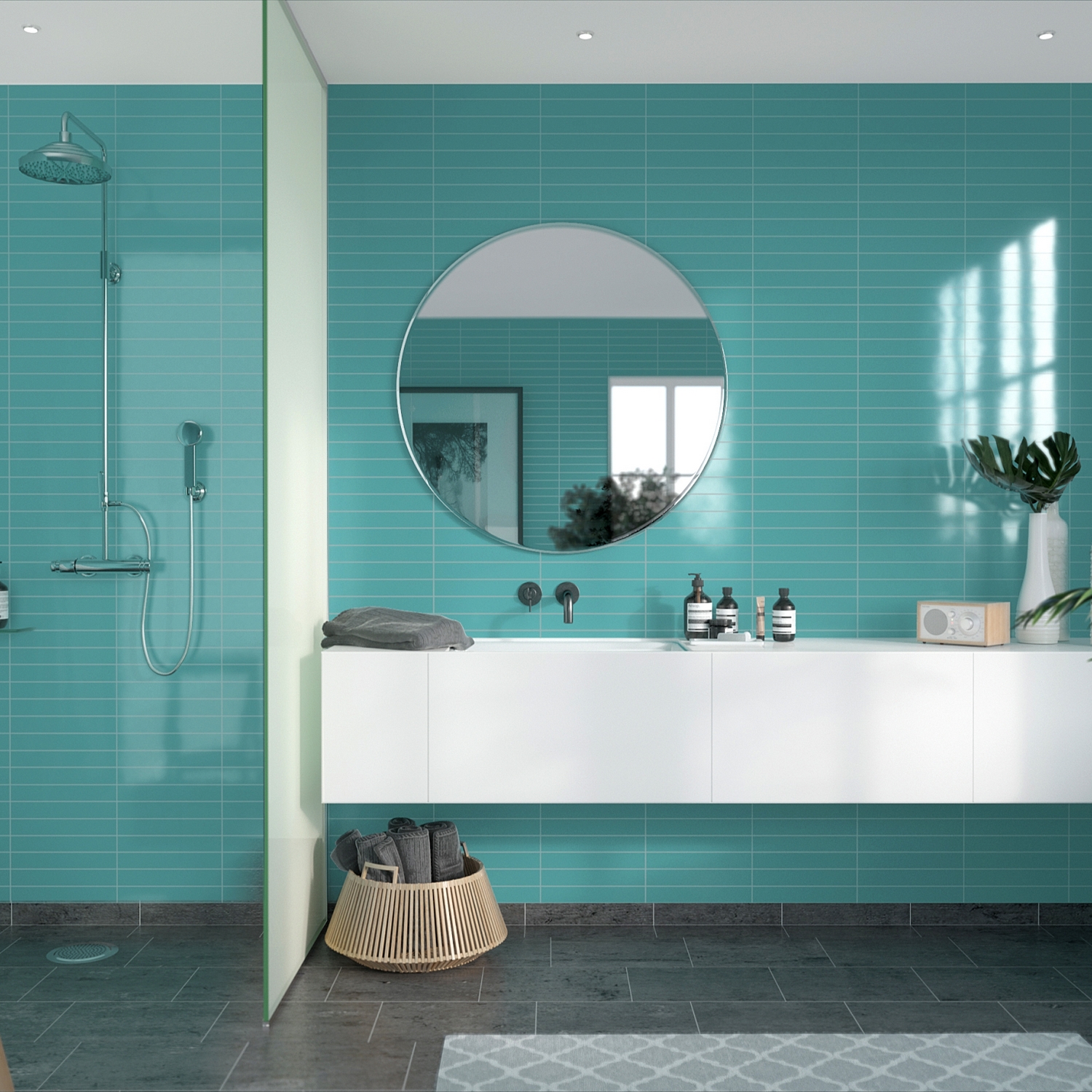 Baderomspanel Fibo 2212 M3005 Aquamarine