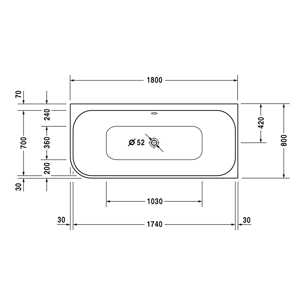 Badkar Duravit Happy D2 Hörn